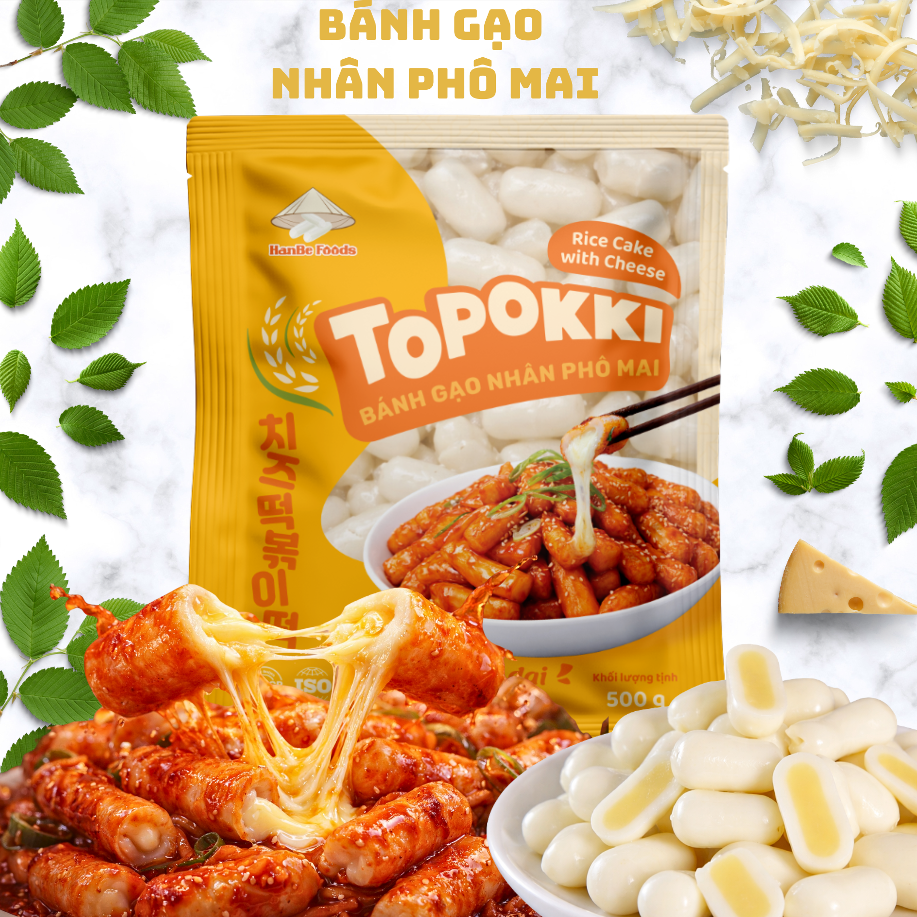 BÁNH GẠO NHÂN PHÔ MAI HANBE GÓI 500G - Ảnh 4
