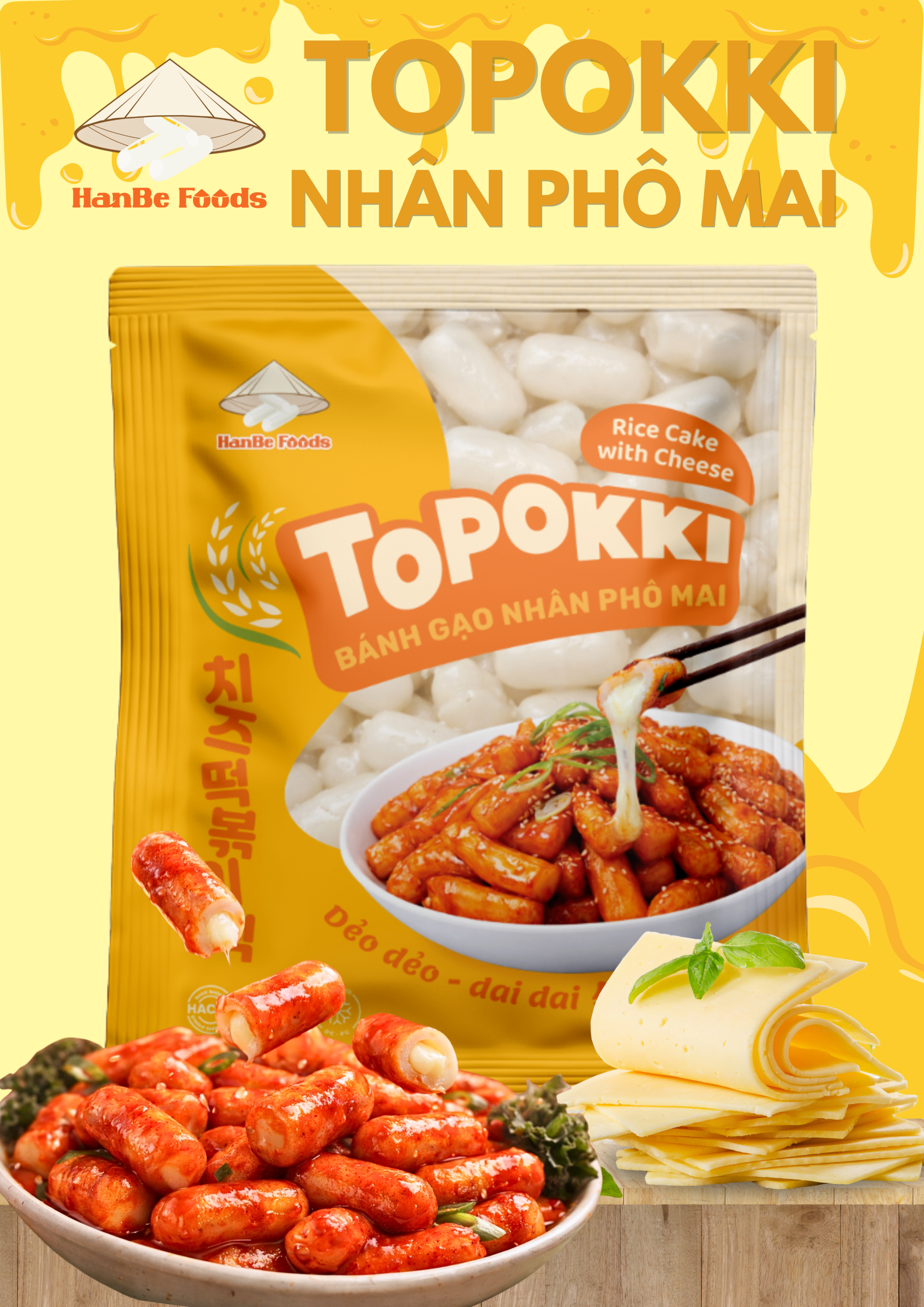 BÁNH GẠO NHÂN PHÔ MAI HANBE GÓI 500G - Ảnh 6