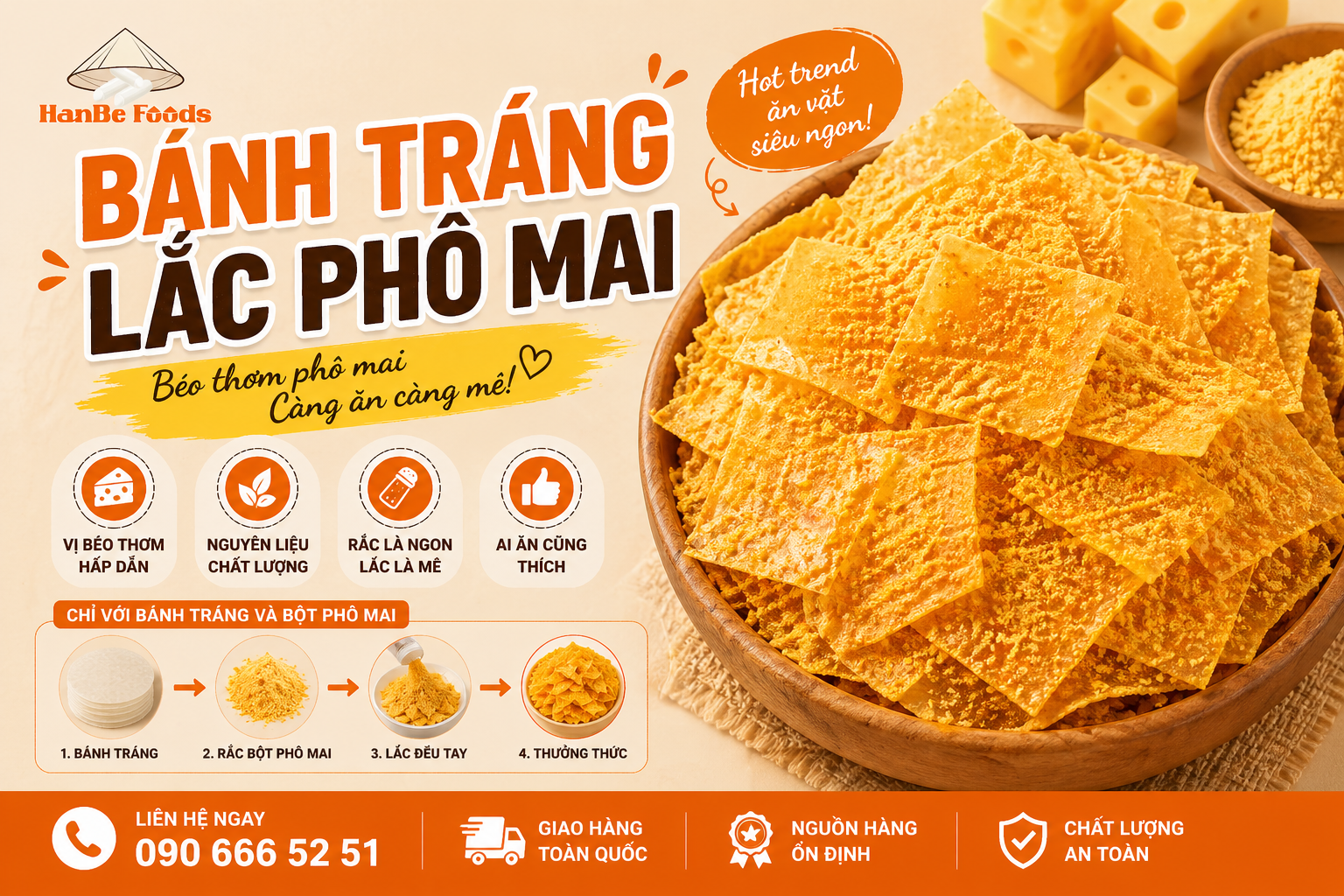 Bánh tráng lắc phô mai