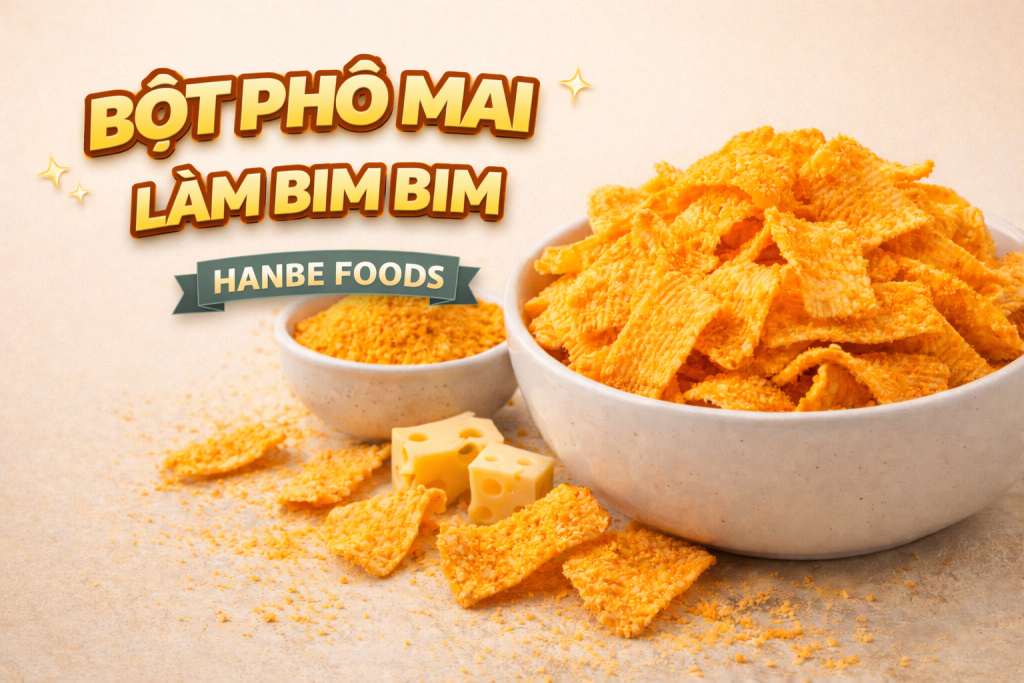 Bột phô mai làm bim bim