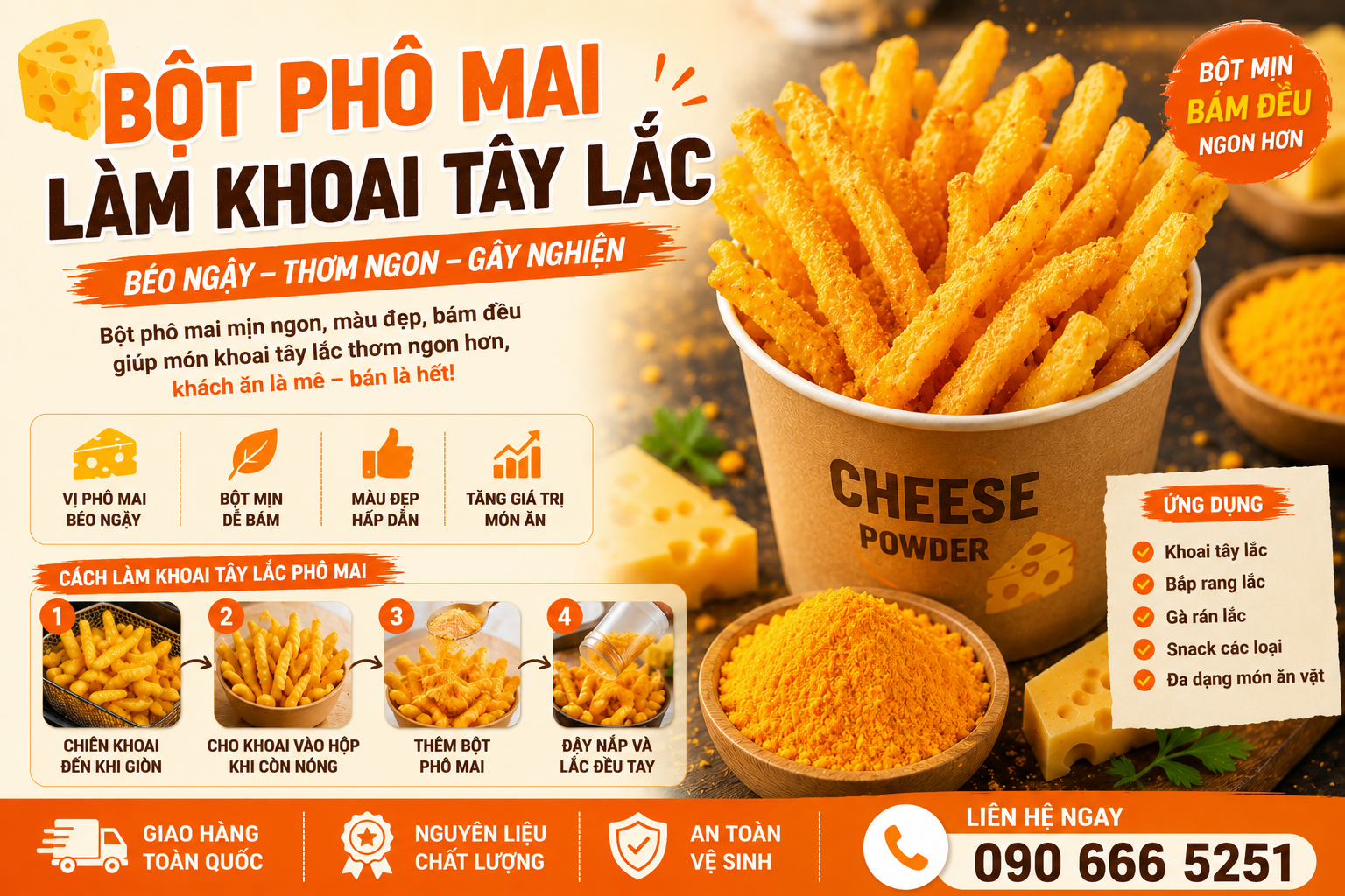 Bột phô mai làm khoai tây lắc