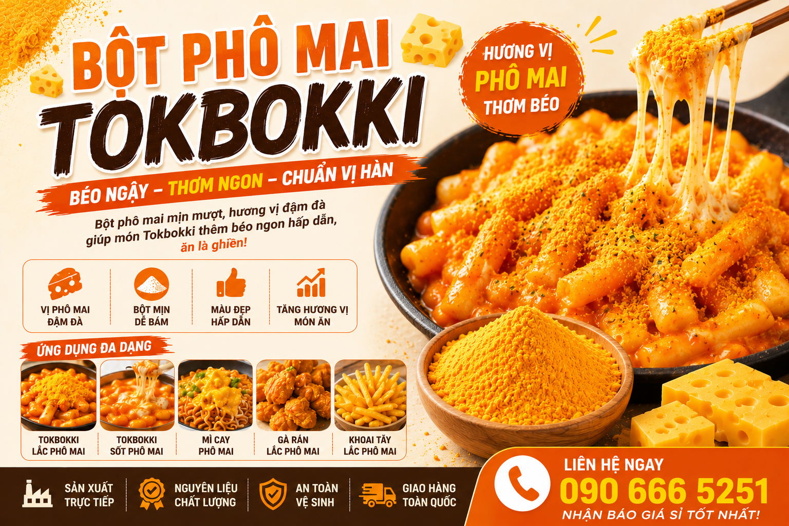 Bột phô mai Tokbokki