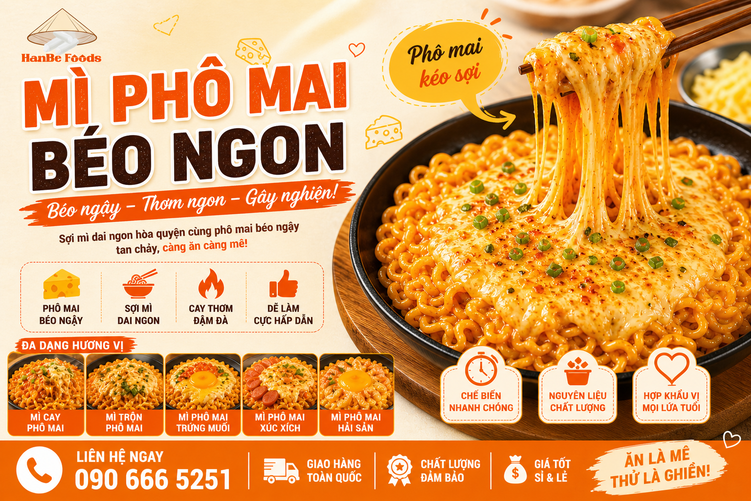 Mì phô mai béo ngon