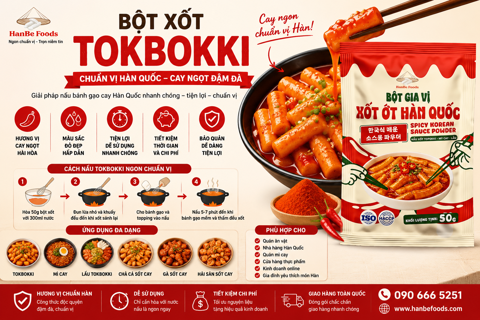 Bột xốt Tokbokki
