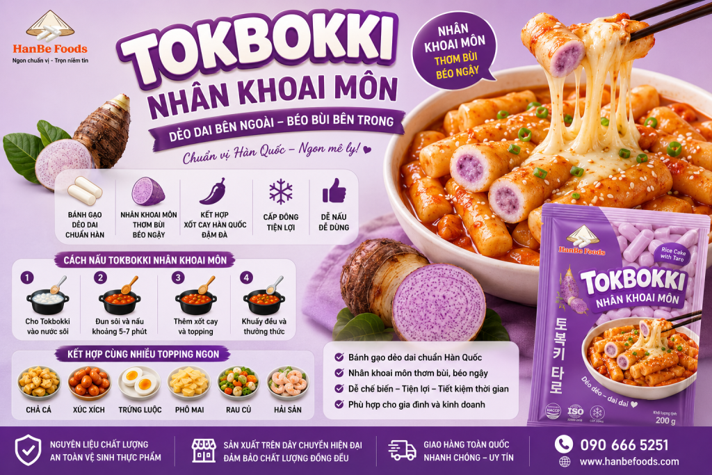 Tokbokki nhân khoai môn