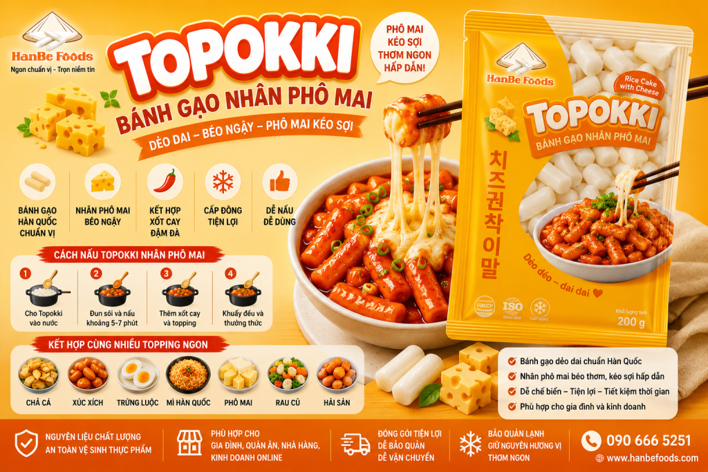 Tokbokki nhân phô mai