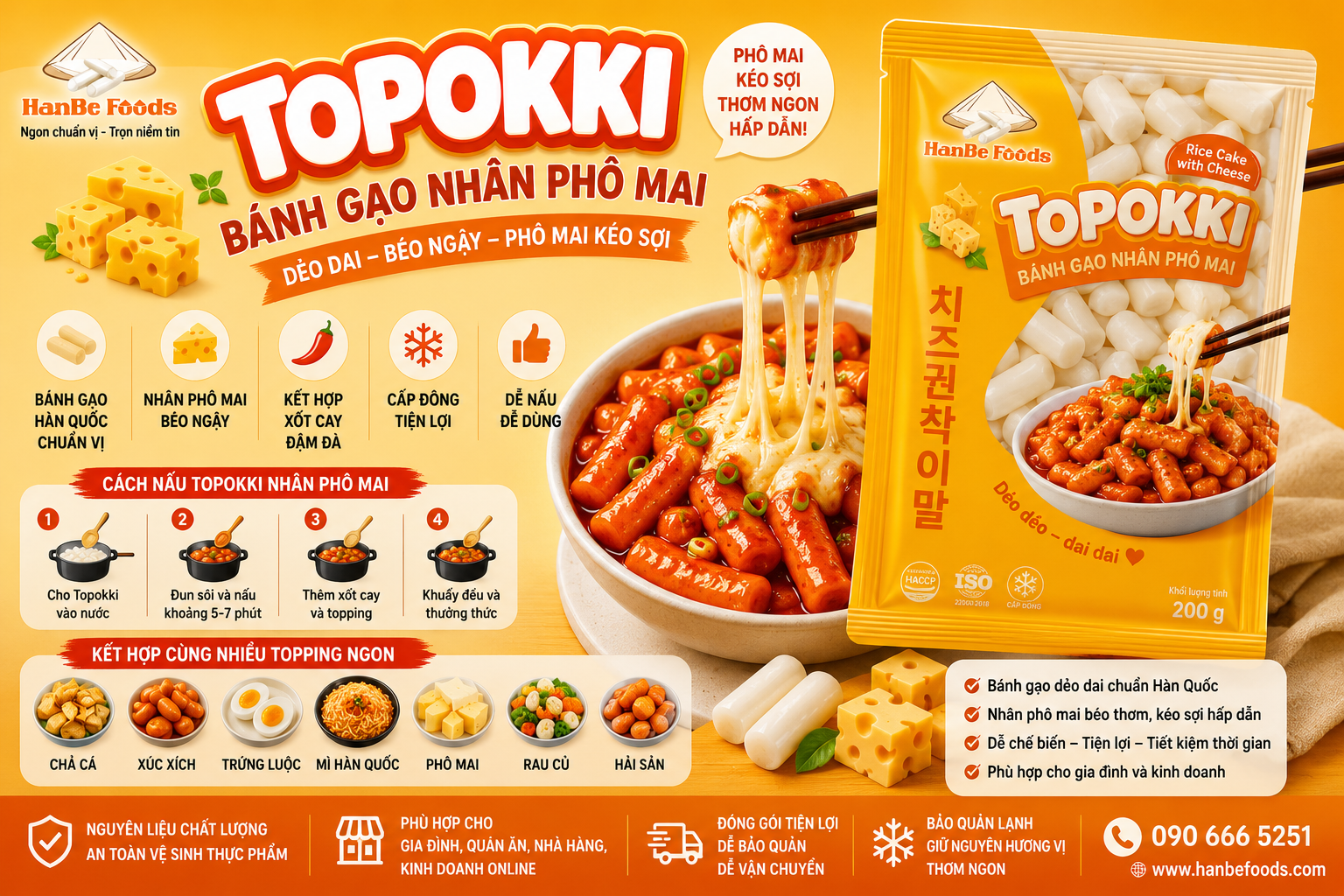 Tokbokki nhân phô mai