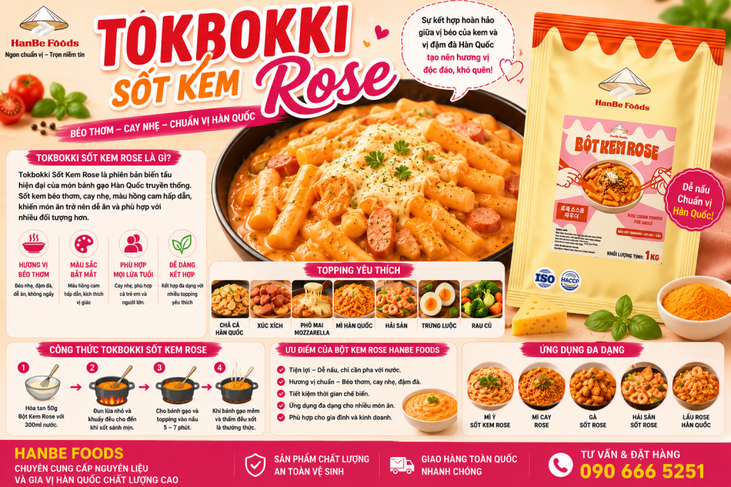 Tokbokki sốt kem rose