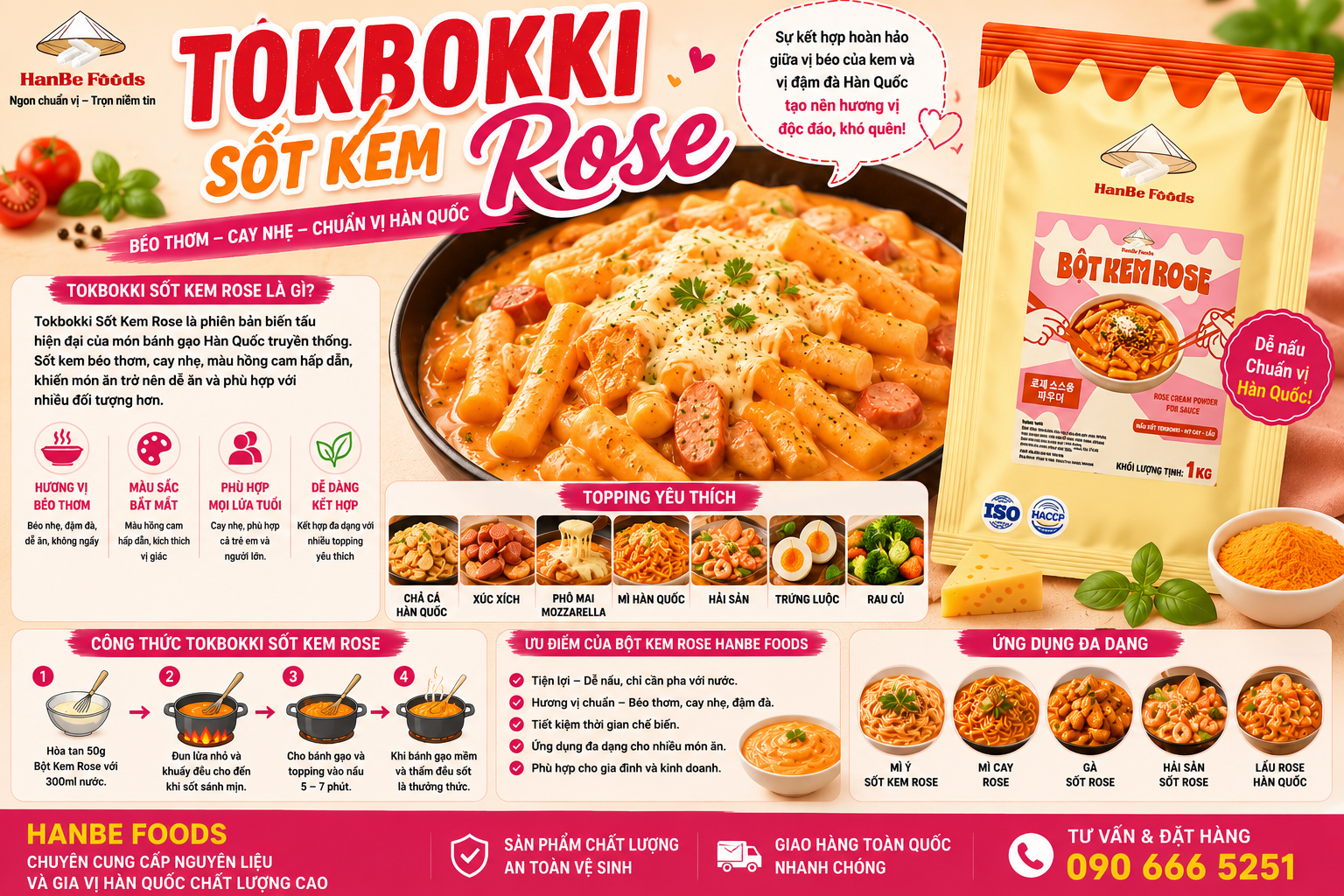 Tokbokki sốt kem rose