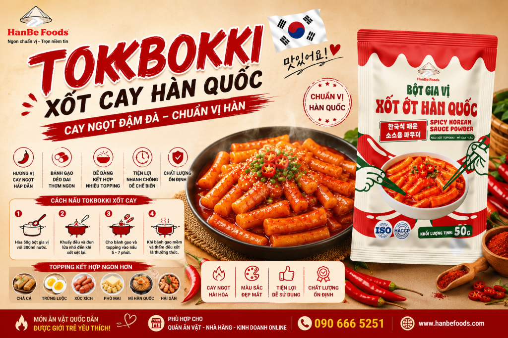 Tokbokki xốt cay Hàn Quốc