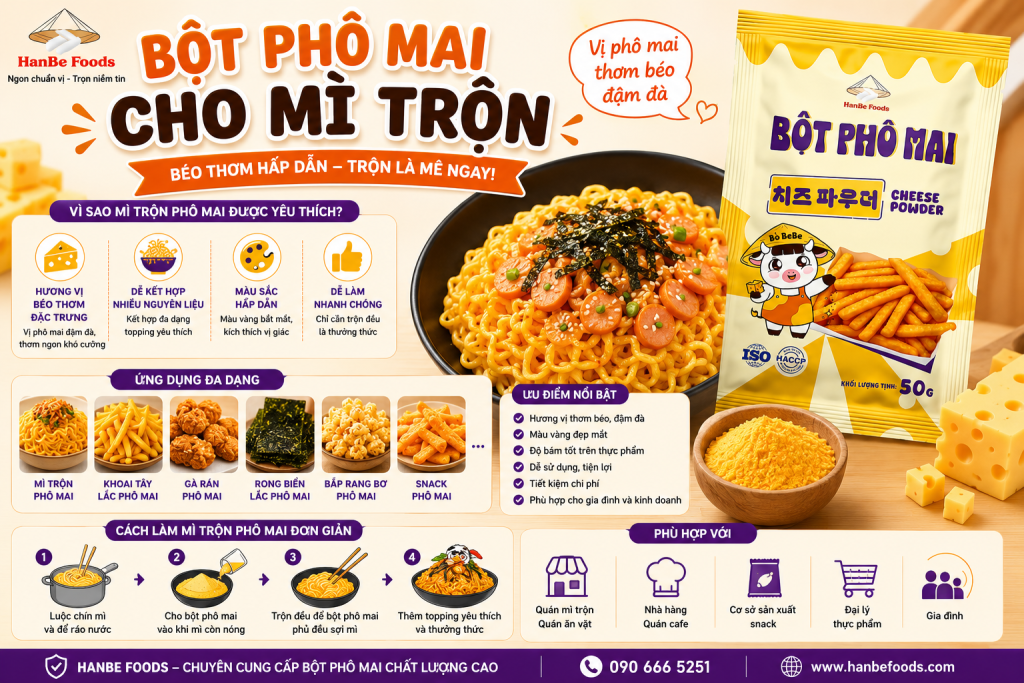 Bột phô mai cho mì trộn