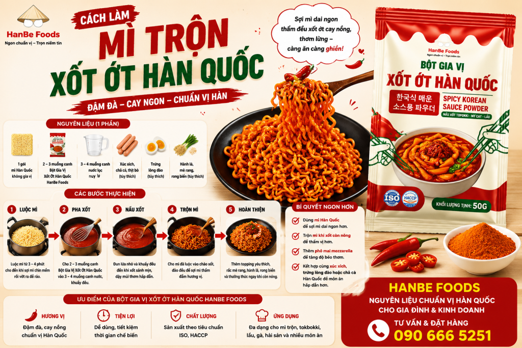 Cách làm mì trộn hàn quốc