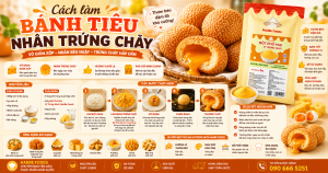 Cách làm bánh tiêu nhân trứng chảy