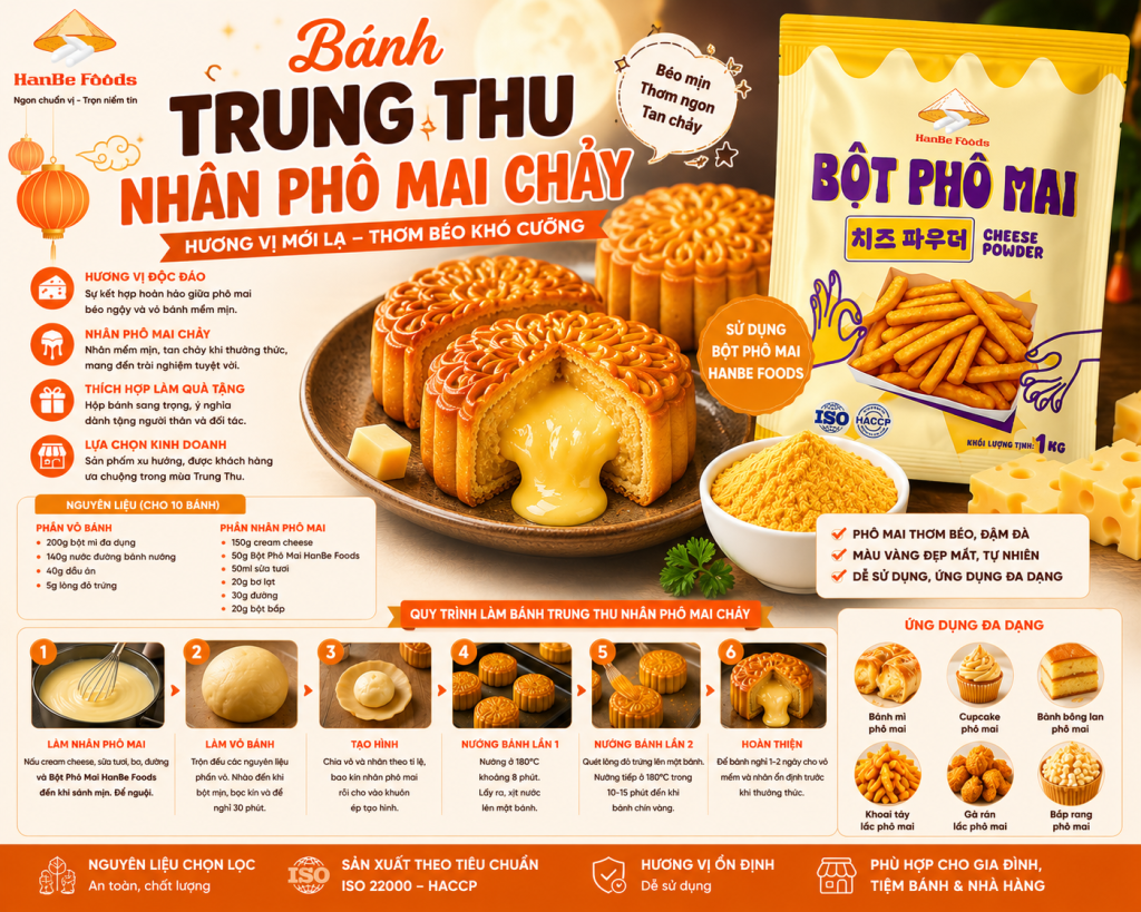 Bánh trung thu nhân phô mai tan chảy