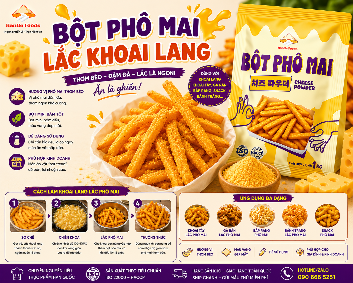 Bột phô mai lắc khoai lang