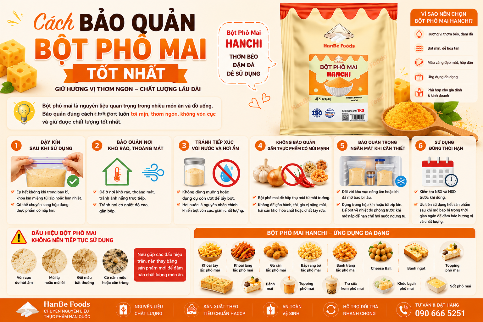 Cách bảo quản bột phô mai tốt nhất