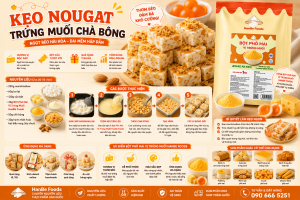 Kẹo nougat trứng muối chà bông