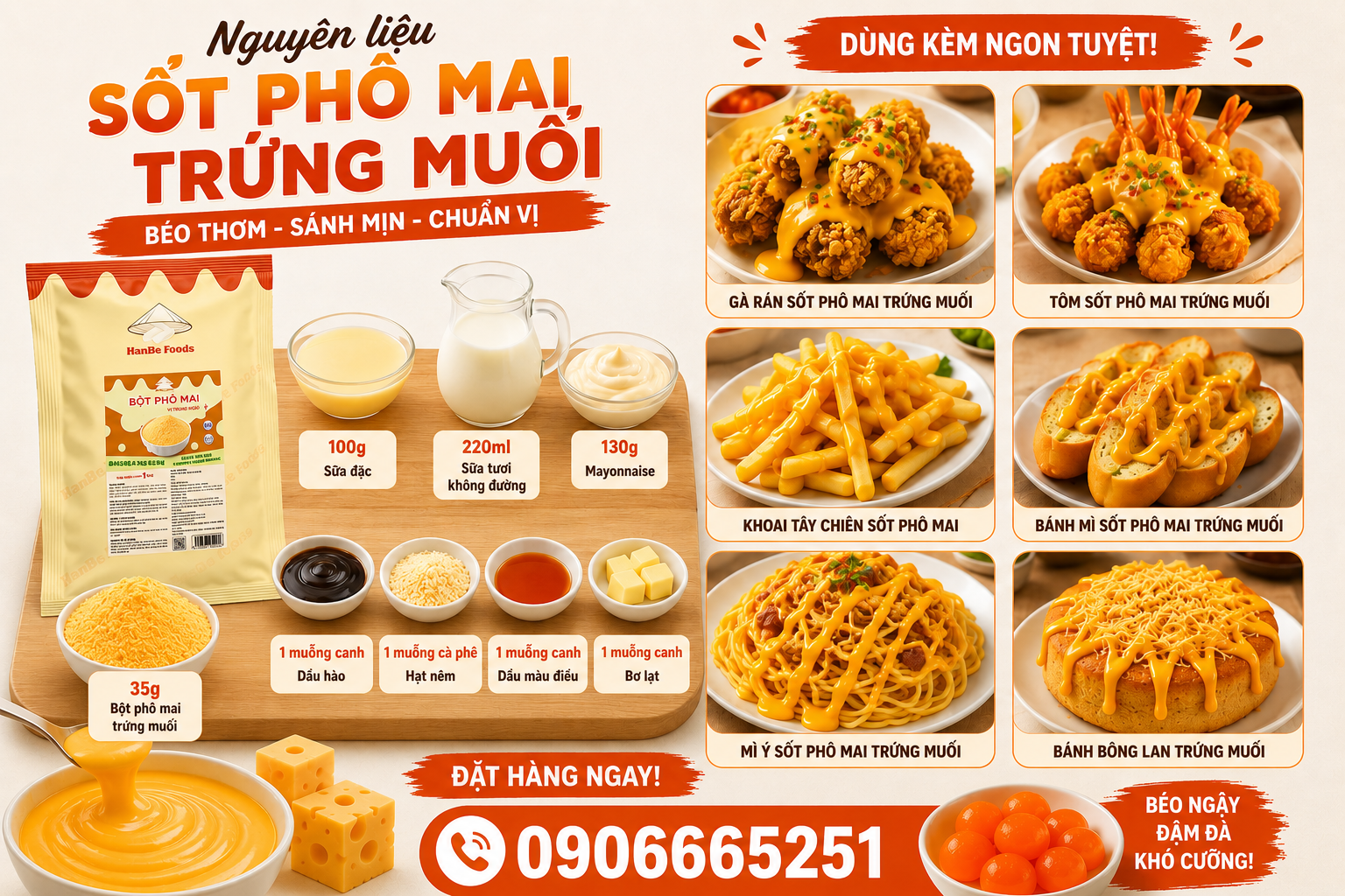 Sốt phô mai trứng muối