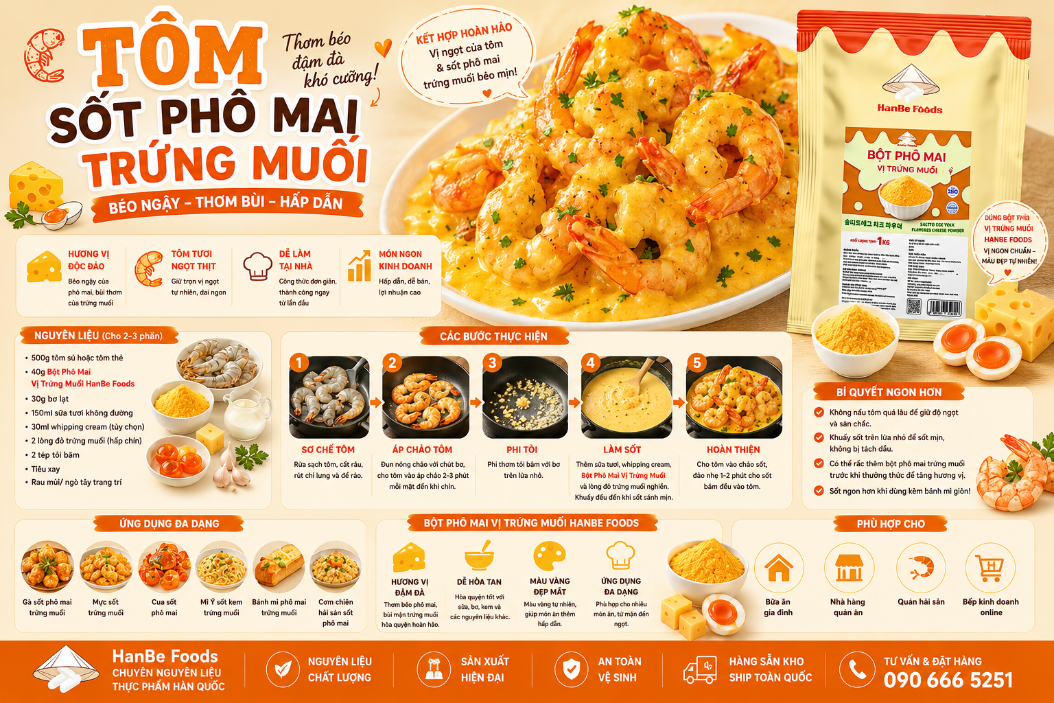 Tôm sốt phô mai trứng muối