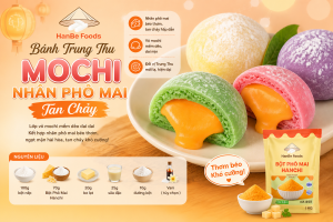 Cách làm bánh trung thu mochi nhân phô mai tan chảy