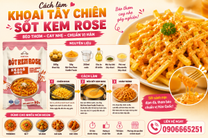 Cách làm khoai tây chiên sốt kem rose