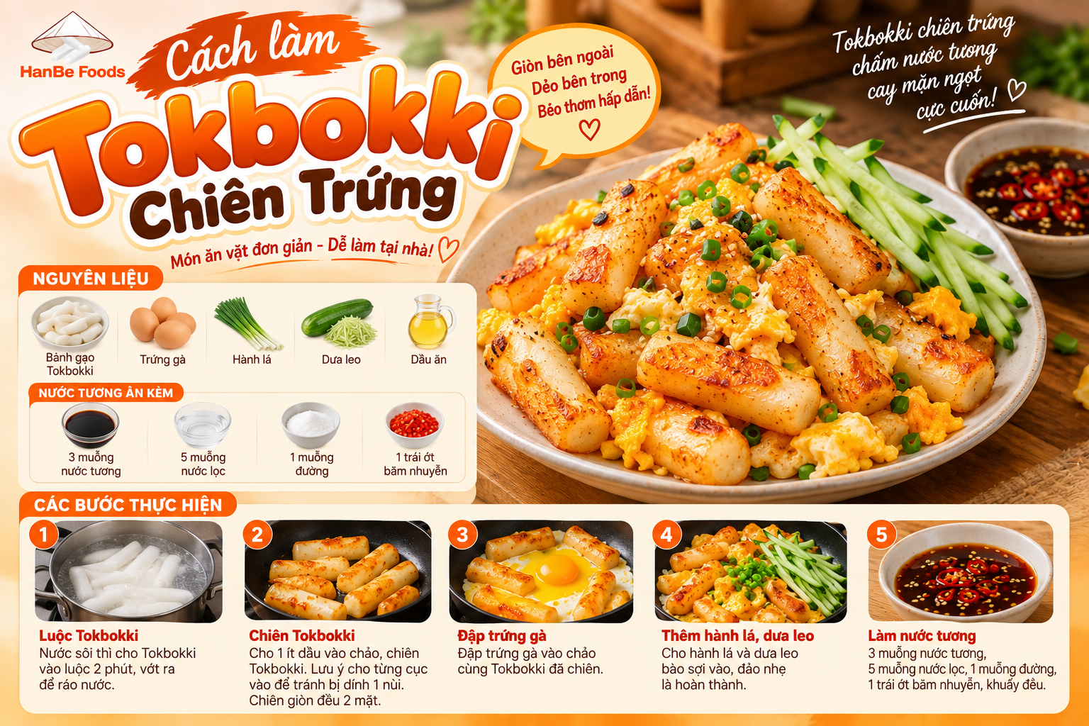 Tokbokki chiên trứng