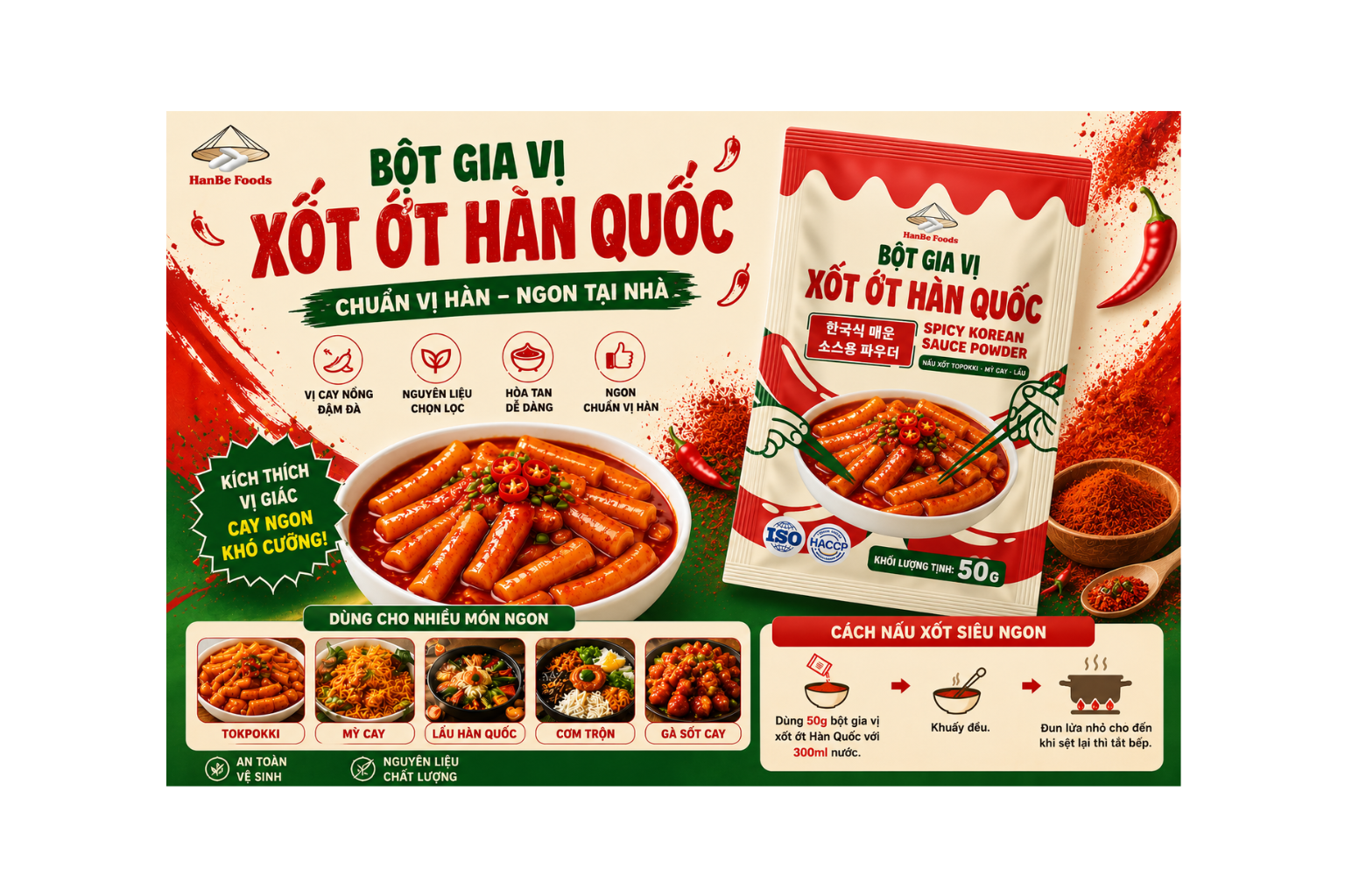Bột gia vị xốt ớt Hàn Quốc