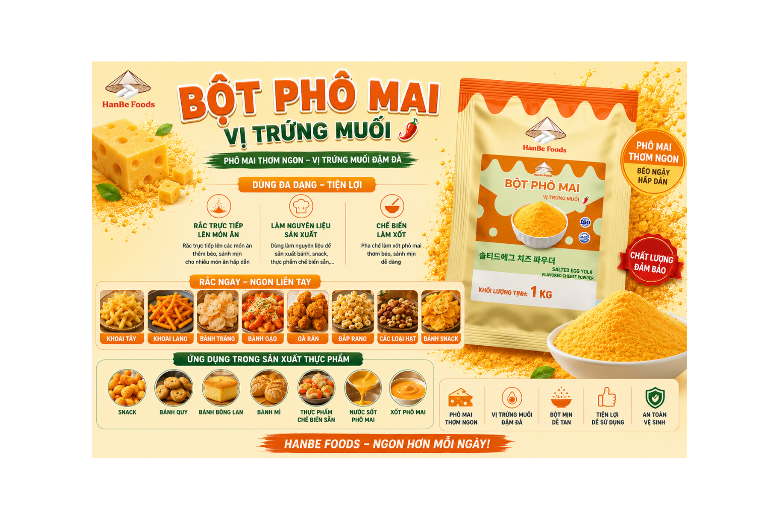 Bột trứng muối hanbe